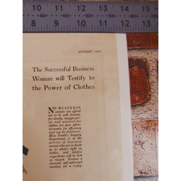1918 Womans Fashion‎ 1910s Apparel Original Vtg Magazine Page for Display - Picture 7 of 10
